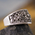 Silver flower ring, 'Sunflowers' - Band Ring .950 Silver Handcrafted Flower Ring thumbail