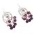 Amethyst and garnet chandelier earrings, 'Mystical Light' - Amethyst and garnet chandelier earrings (image 2b) thumbail