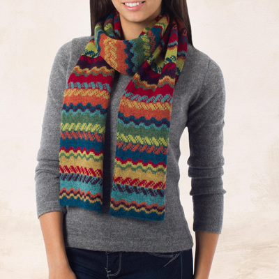 100% alpaca scarf, 'Fresh Winter' - Women's Alpaca Wool Scarf