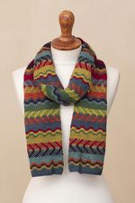 100% alpaca scarf, 'Fresh Winter' - Women's Alpaca Wool Scarf