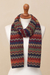 100% alpaca scarf, 'Lavish Winter' - Alpaca Wool Striped Scarf (image 2b) thumbail