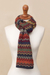 100% alpaca scarf, 'Lavish Winter' - Alpaca Wool Striped Scarf (image 2c) thumbail