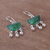 Chrysocolla dangle earrings, 'Beautiful Universe' - Hand Made Sterling Silver Chrysocolla Dangle Earrings (image 2b) thumbail