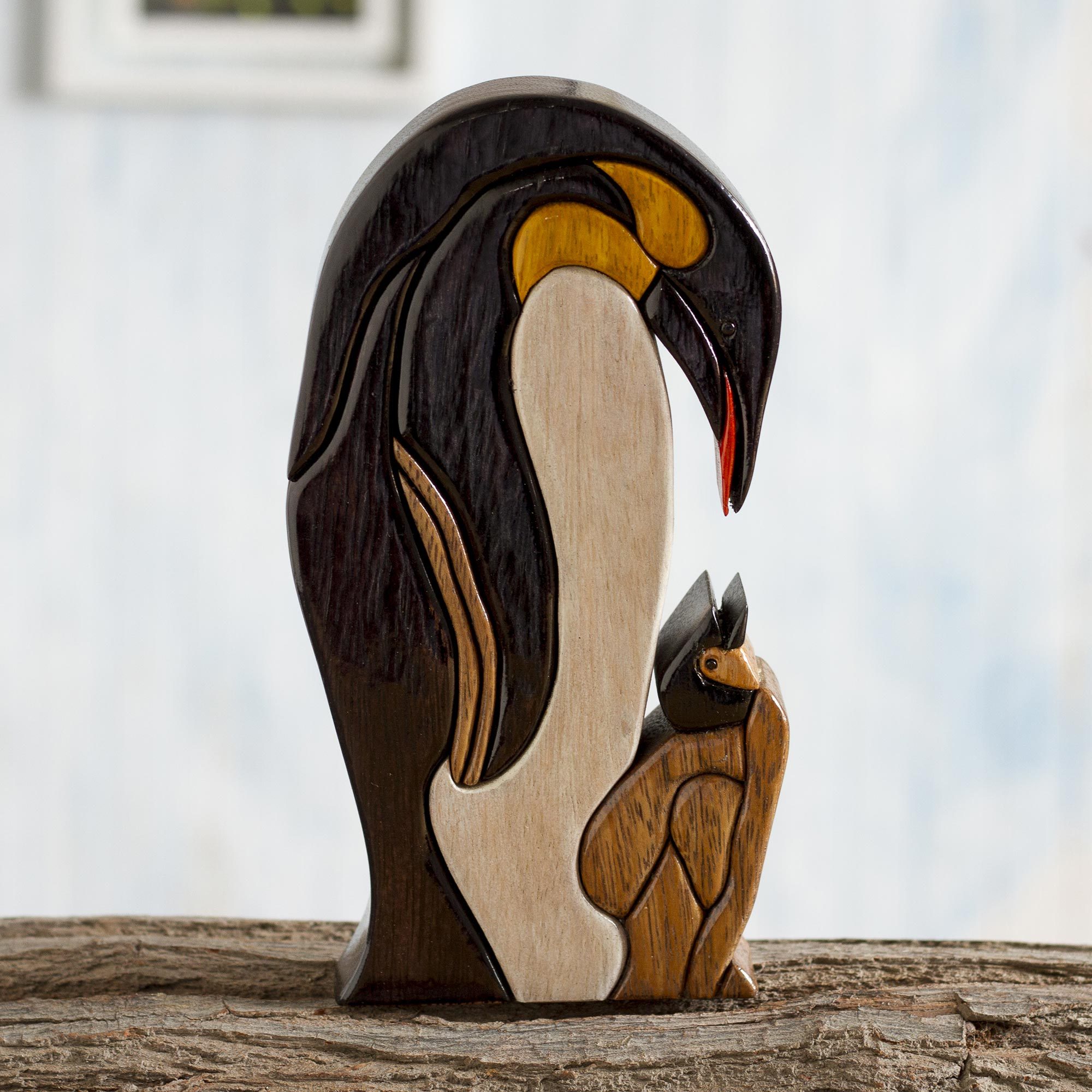 UNICEF Market | Penguin Ishpingo Wood Sculpture Carving from Peru