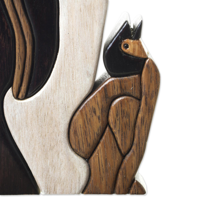 Wood sculpture, 'Mother Penguin' - Penguin Ishpingo Wood Sculpture Carving from Peru
