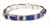 Lapis lazuli wristband bracelet, 'Sweetheart' - Fair Trade Sterling Silver Wristband Lapis Lazuli Bracelet (image 2a) thumbail
