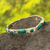 Chrysocolla wristband bracelet, 'Sweetheart' - Chrysocolla wristband bracelet (image 2) thumbail