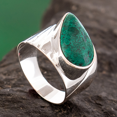 Chrysocolla cocktail ring, Huacho Heritage