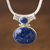 Lapis lazuli pendant necklace, 'Pacific Wisdom' - Unique Sterling and Lapis Lazuli Pendant Necklace (image 2) thumbail