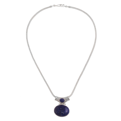 Collar con colgante de lapislázuli - Collar con colgante único de plata esterlina y lapislázuli