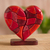 Wood sculpture, 'Heart of Love' - Wood Heart Sculpture Statuette Hand Carved in Peru thumbail