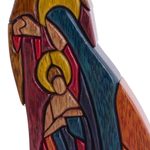 Wood sculpture, 'Sacred Family' - Unique Christianity Religious Wood Sculpture