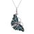 Chrysocolla pendant necklace, 'Cajamarca Butterfly' - Fair Trade Chrysocolla and Silver Butterfly Pendant Necklace (image 2a) thumbail