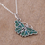 Chrysocolla pendant necklace, 'Cajamarca Butterfly' - Fair Trade Chrysocolla and Silver Butterfly Pendant Necklace (image 2b) thumbail
