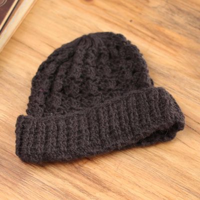 100% alpaca hat, 'Peruvian Espresso' - 100% alpaca hat