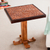 Cedar and leather accent table, 'Colonial Marigold' - Colonial Wood Leather Brown Side Table Furniture (image 2) thumbail