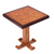 Cedar and leather accent table, 'Colonial Marigold' - Colonial Wood Leather Brown Side Table Furniture thumbail