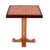 Cedar and leather accent table, 'Colonial Marigold' - Colonial Wood Leather Brown Side Table Furniture (image 2b) thumbail