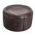 Leather ottoman cover, 'Colonial Legend' - Collectible Peruvian Colonial Leather Ottoman Cover thumbail