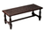 Mohena wood and leather coffee table, 'Andean Ferns' - Leather Hand Tooled Wood Coffee Table  thumbail