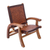 Tornillo wood and leather folding chair, 'Colonial Honey' - Handcrafted Colonial Leather Wood Chair