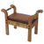 Cedar and leather stool, 'Colonial Blond' - Cedar and leather stool (image 2a) thumbail