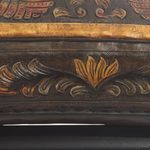 Mohena wood and leather stool, 'Bird of Paradise' - Hand Made Leather Wood Footstool Vaulted Horse Seat