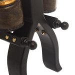 Mohena wood and leather stool, 'Bird of Paradise' - Hand Made Leather Wood Footstool Vaulted Horse Seat