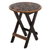 Mohena wood and leather folding table, 'Andean Birds' - Hardwood Round Folding Table with Handtooled Leather thumbail