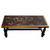 Mohena wood and leather coffee table, 'Andean Birds' - Mohena wood and leather coffee table