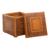 Leather ottoman, 'Golden Colonial Ivy' - Leather Ottoman (image 2c) thumbail