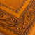 Leather ottoman, 'Golden Colonial Ivy' - Leather Ottoman (image 2f) thumbail