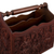 Mohena wood and leather magazine rack, 'Colonial Splendor' - Wood And Leather Hand Tooled Magazine Rack (image 2d) thumbail