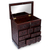 Mohena wood and leather jewelry box, 'Travel Chest' - Tooled Leather Jewelry Box Handmade in Peru (image 2b) thumbail