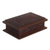 Mohena wood and leather Jewellery box, 'Andean Details' - Handcrafted Colonial Wood and Leather Jewellery Box