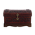 Mohena wood and leather jewelry box, 'Colonial Legacy' - Decorative Chest Colonial Leather Jewelry Box  (image 2c) thumbail