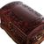 Mohena wood and leather jewelry box, 'Colonial Legacy' - Decorative Chest Colonial Leather Jewelry Box  (image 2h) thumbail