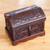 Mohena wood and leather jewelry box, 'Colonial Mystique' - Unique Colonial Wood Leather Jewelry Box (image 2c) thumbail