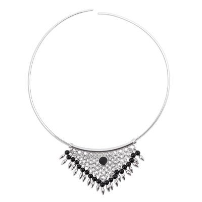 Obsidian waterfall choker, 'Andean Dream' - Obsidian waterfall choker