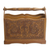 Wood and leather magazine rack, 'Colonial Iquilla Flower' - Floral Leather Wood Hand Tooled Magazine Rack (image 2c) thumbail