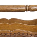 Mohena wood and leather magazine rack, 'Colonial Iquilla Flower' - Floral Leather Wood Hand Tooled Magazine Rack