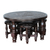 Cedar and leather table and stools (set of 4), 'Inca Legend' - Fine Leather Coffee Table and Hand Tooled Stools (Set of 4) (image 2a) thumbail