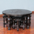 Cedar and leather table and stools (set of 4), 'Inca Legend' - Fine Leather Coffee Table and Hand Tooled Stools (Set of 4) (image 2c) thumbail
