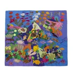 Applique wall hanging, 'Underwater World' - Handcrafted Peruvian Folk Art Wall Hanging