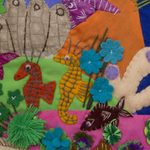 Applique wall hanging, 'Underwater World' - Handcrafted Peruvian Folk Art Wall Hanging
