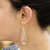 Sterling silver flower earrings, 'Catacaos Rose' - Handcrafted Floral Sterling Silver Waterfall Earrings