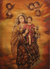 'Virgin of Mount Carmel with the Child' - Oil and Bronze Leaf on Canvas Religious Art thumbail