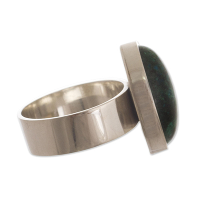 Chrysocolla cocktail ring, 'Sweet Success' - Hand Crafted Sterling Silver and Chrysocolla Ring