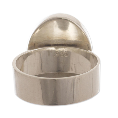 Chrysokoll-Cocktailring - Handgefertigter Ring aus Sterlingsilber und Chrysokoll