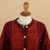 100% alpaca sweater, 'Andean Poinsettia' - 100% Alpaca Wool Knit Cardigan Sweater (image 2f) thumbail